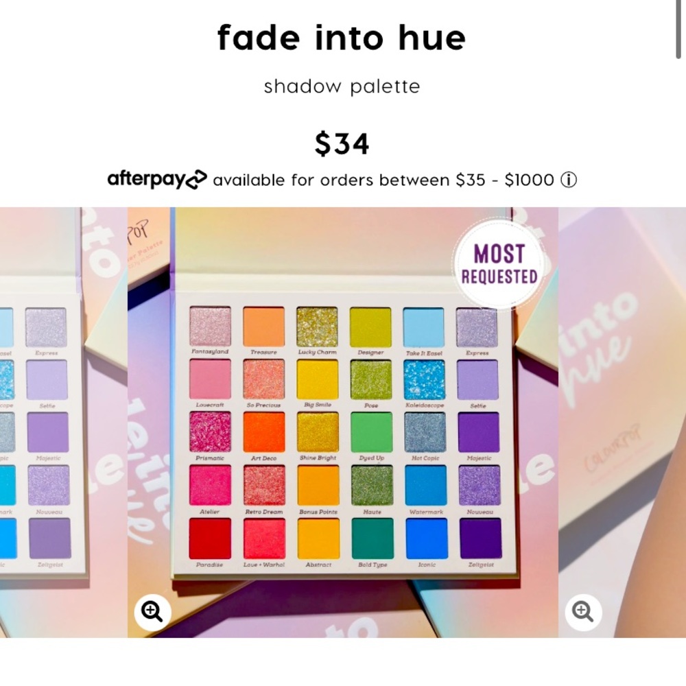 Colourpop fade into hue eyeshadow palette